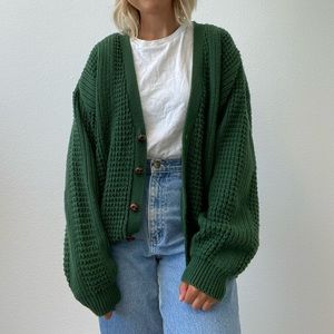oversized cardigan green